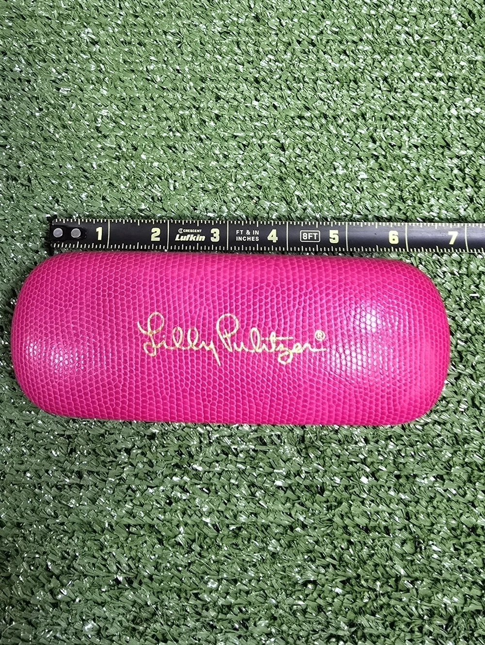 Lilly Pulitzer Hot Pink Faux Leather Snakeskin Embossed Glasses Hardcase